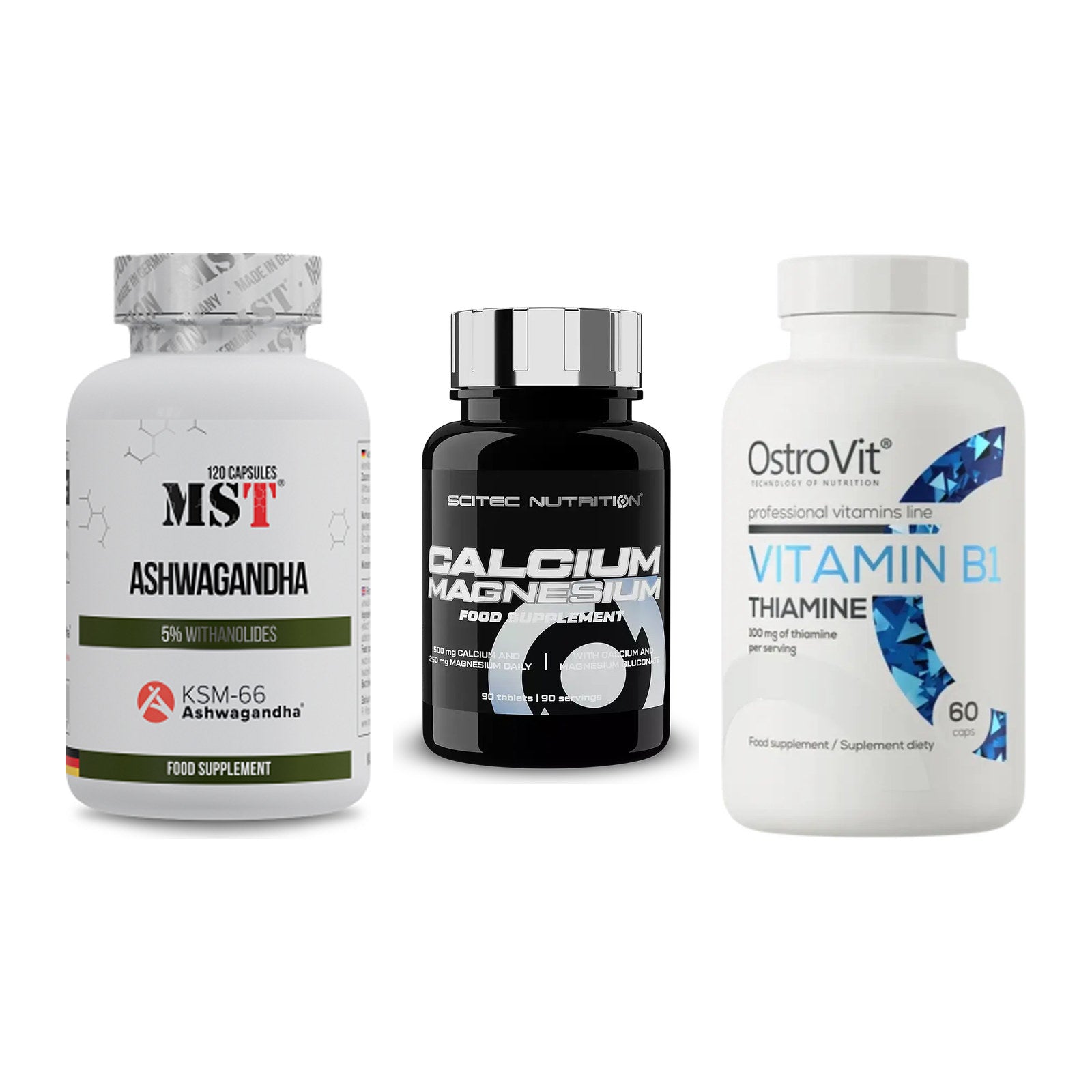 Stress & Balance: MST Ashwagandha + Scitec Calcium + Ostrovit – alle enthaltenen Artikel