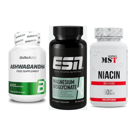 Stress & Balance: BioTech Ashwaga + ESN Magnesium + MST Niacin – alle enthaltenen Artikel