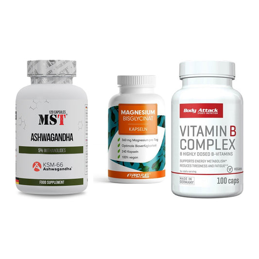 Stress & Balance: MST Ashwagandha + ProFuel Magnesi + Body Attack – alle enthaltenen Artikel