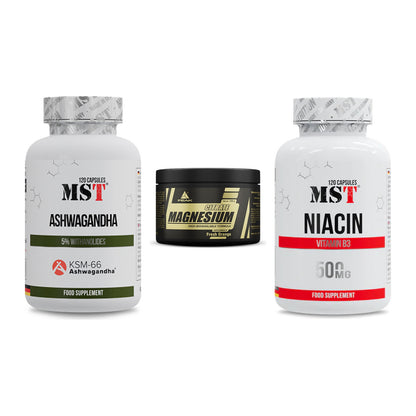 Stress & Balance: MST Ashwagandha + Peak Magnesium + MST Niacin – alle enthaltenen Artikel