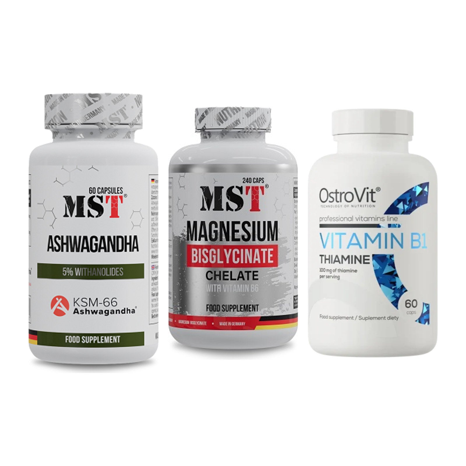 Stress & Balance: MST Ashwagandha + MST Magnesium + Ostrovit – alle enthaltenen Artikel