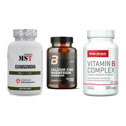 Stress & Balance: MST Ashwagandha + BioTech Calcium + Body Attack – alle enthaltenen Artikel