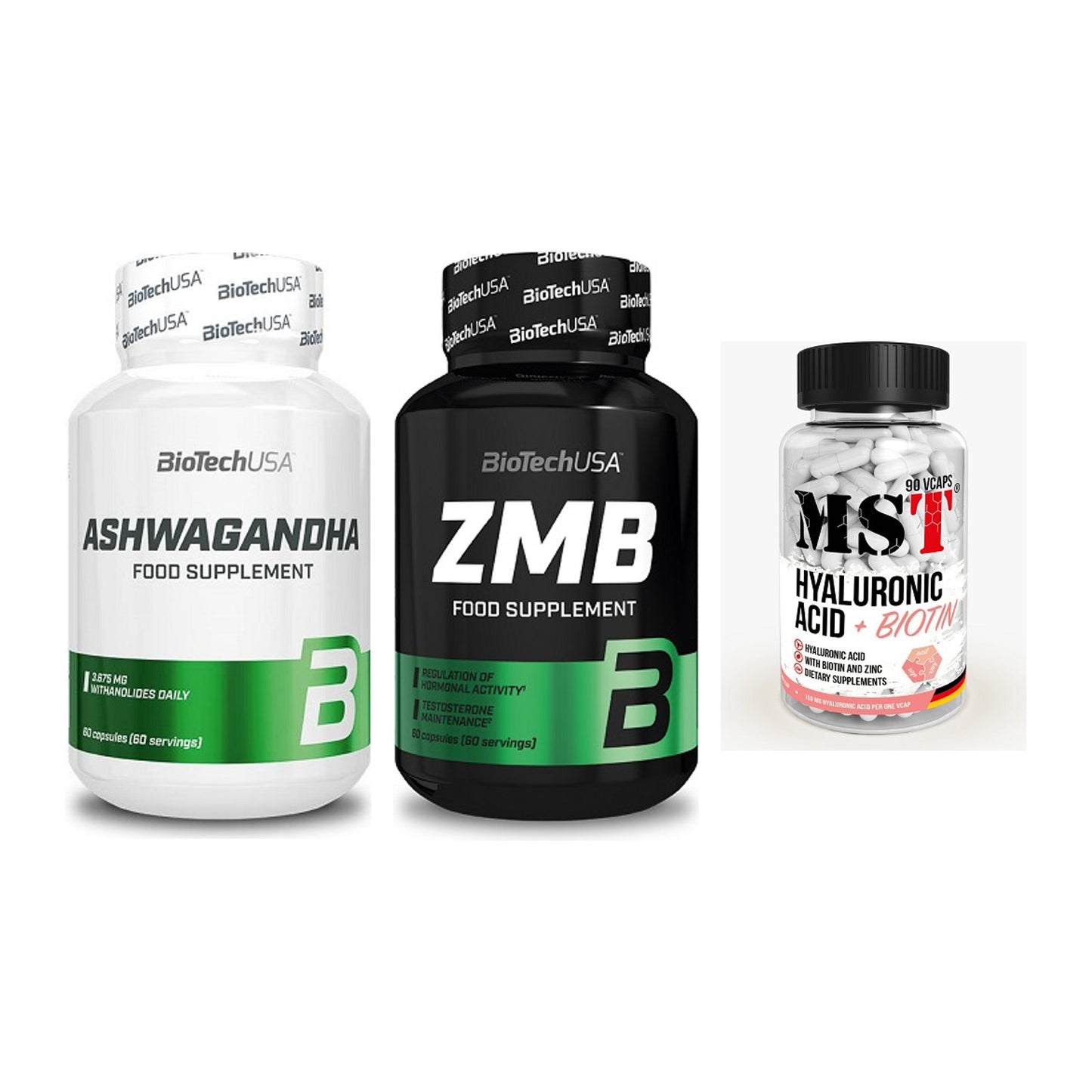 Stress & Balance: BioTech Ashwaga + BioTech ZMB + MST Hyaluronic – alle enthaltenen Artikel