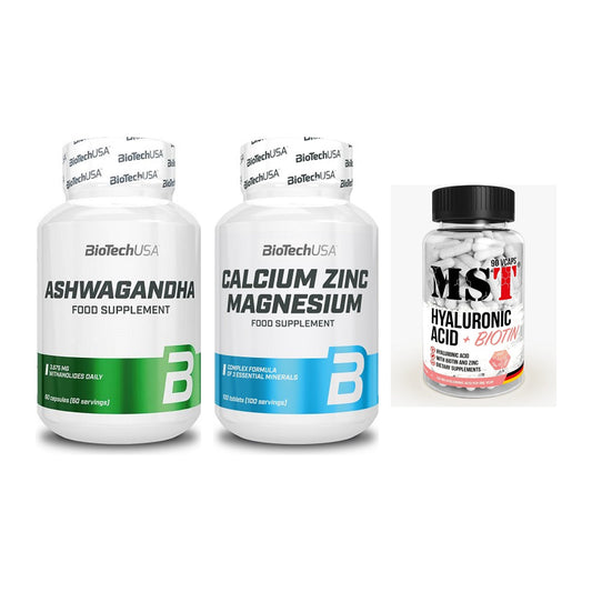 Stress & Balance: BioTech Ashwaga + BioTech Calcium + MST Hyaluronic – alle enthaltenen Artikel