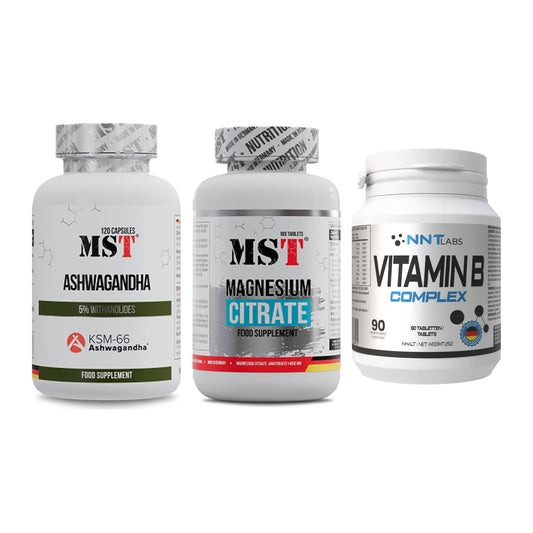 Stress & Balance: MST Ashwagandha + MST Magnesium + NNT Vitamin B – alle enthaltenen Artikel