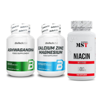 Stress & Balance: BioTech Ashwaga + BioTech Calcium + MST Niacin – alle enthaltenen Artikel
