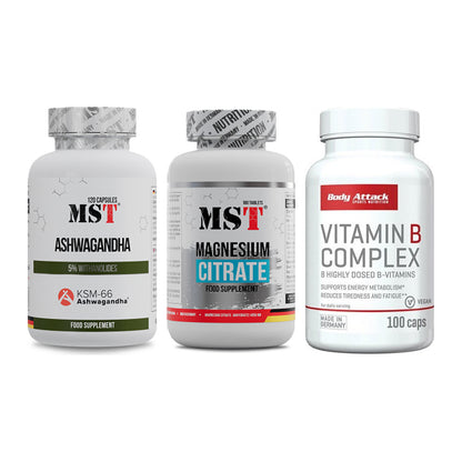 Stress & Balance: MST Ashwagandha + MST Magnesium + Body Attack – alle enthaltenen Artikel
