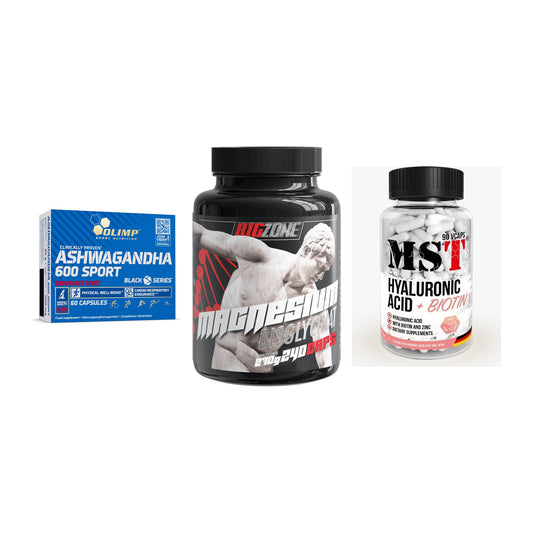 Stress & Balance: Olimp Ashwagand + Big Zone + MST Hyaluronic – alle enthaltenen Artikel