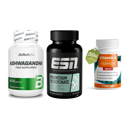 Stress & Balance: BioTech Ashwaga + ESN Magnesium + ProFuel Vitamin – alle enthaltenen Artikel