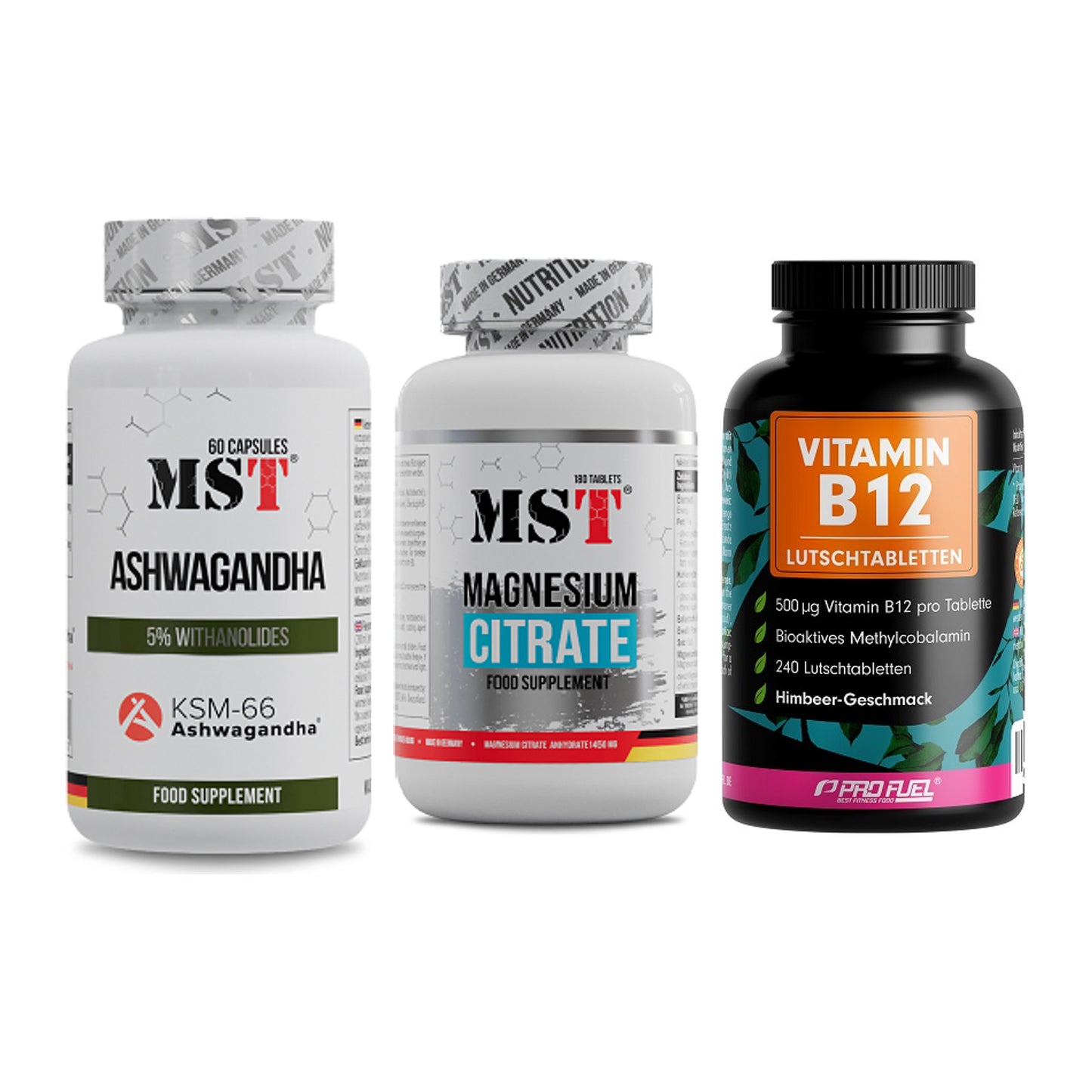 Stress & Balance: MST Ashwagandha + MST Magnesium + ProFuel Vitamin – alle enthaltenen Artikel