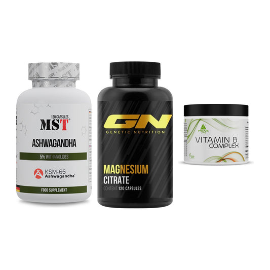 Stress & Balance: MST Ashwagandha + GN Magnesium + Peak Vitamin B – alle enthaltenen Artikel