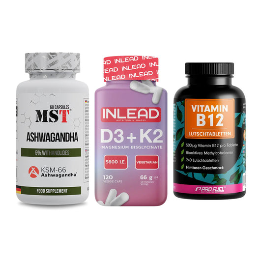 Stress & Balance: MST Ashwagandha + INLEAD Vitamin + ProFuel Vitamin – alle enthaltenen Artikel