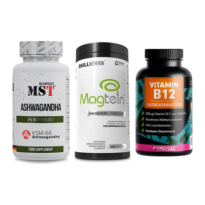 Stress & Balance: MST Ashwagandha + Skill Nutrition + ProFuel Vitamin – alle enthaltenen Artikel