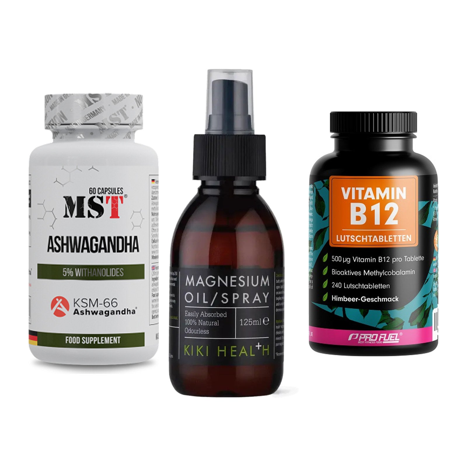 Stress & Balance: MST Ashwagandha + KIKI Health + ProFuel Vitamin – alle enthaltenen Artikel