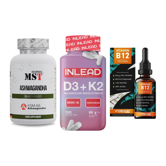 Stress & Balance: MST Ashwagandha + INLEAD Vitamin + ProFuel Vitamin – alle enthaltenen Artikel