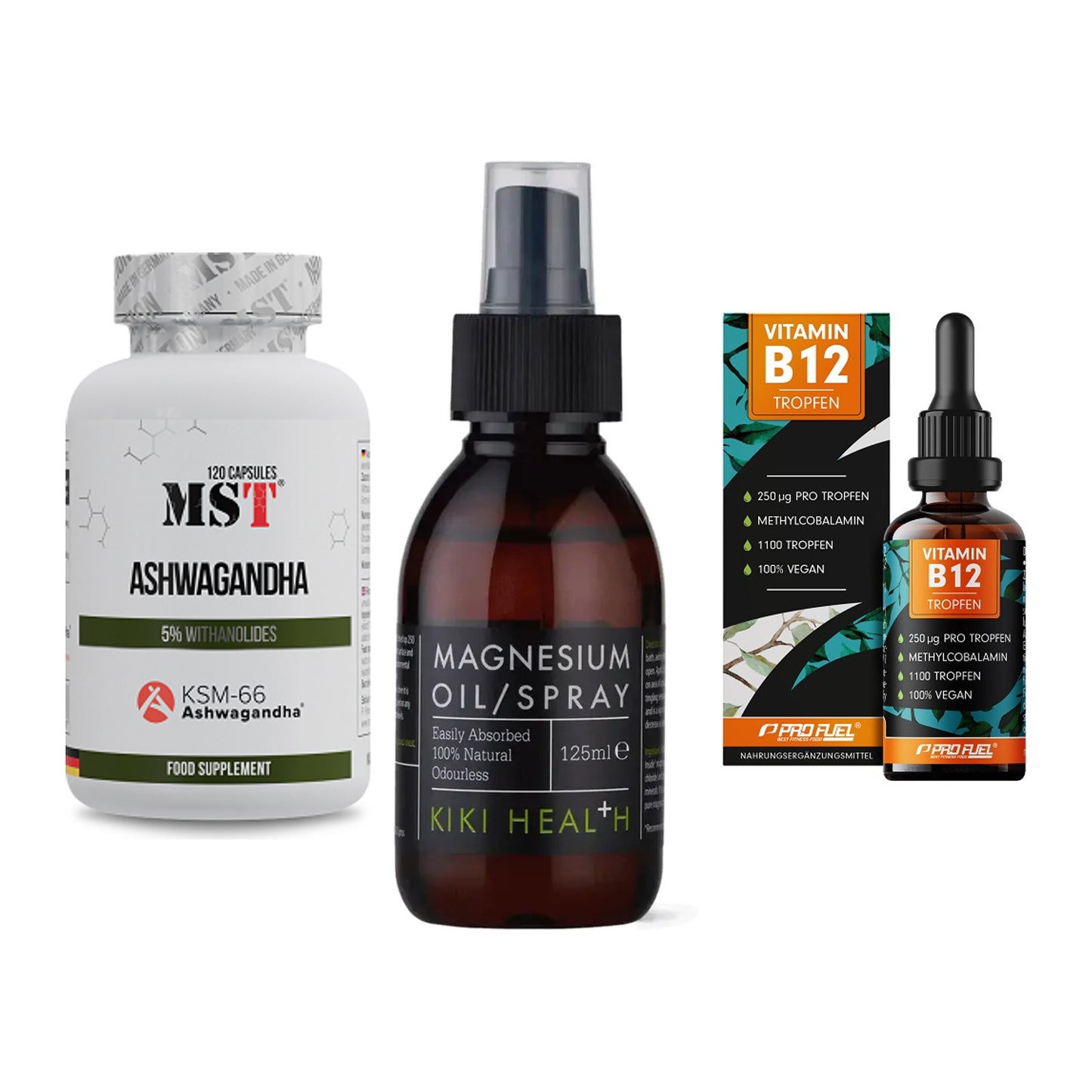 Stress & Balance: MST Ashwagandha + KIKI Health + ProFuel Vitamin – alle enthaltenen Artikel
