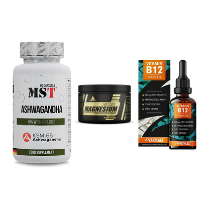 Stress & Balance: MST Ashwagandha + Peak Magnesium + ProFuel Vitamin – alle enthaltenen Artikel