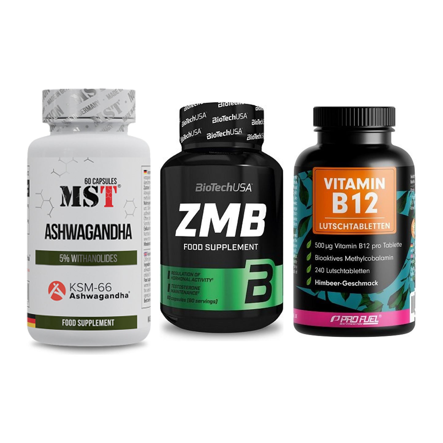 Stress & Balance: MST Ashwagandha + BioTech ZMB + ProFuel Vitamin – alle enthaltenen Artikel