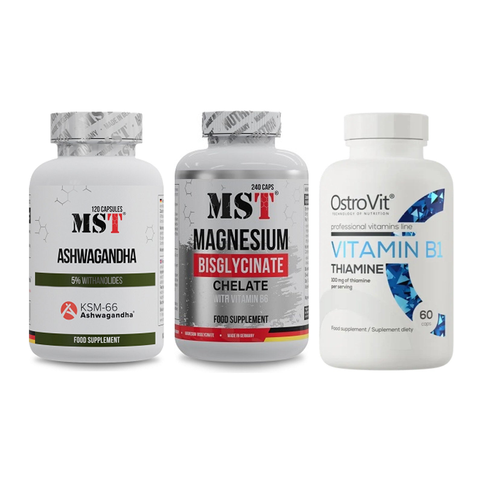 Stress & Balance: MST Ashwagandha + MST Magnesium + Ostrovit – alle enthaltenen Artikel