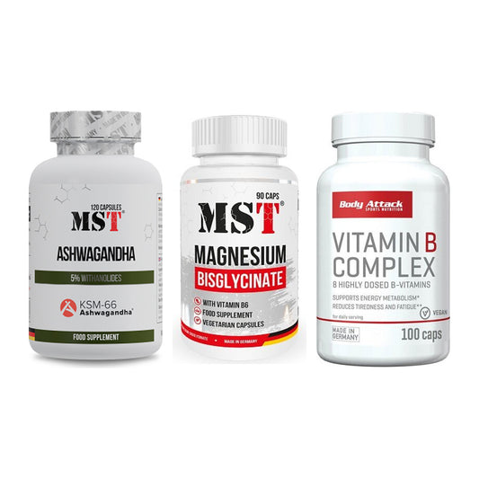 Stress & Balance: MST Ashwagandha + MST Magnesium + Body Attack – alle enthaltenen Artikel
