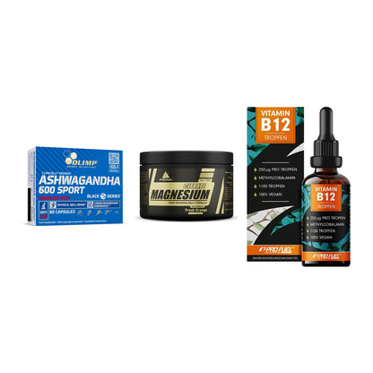 Stress & Balance: Olimp Ashwagand + Peak Magnesium + ProFuel Vitamin – alle enthaltenen Artikel