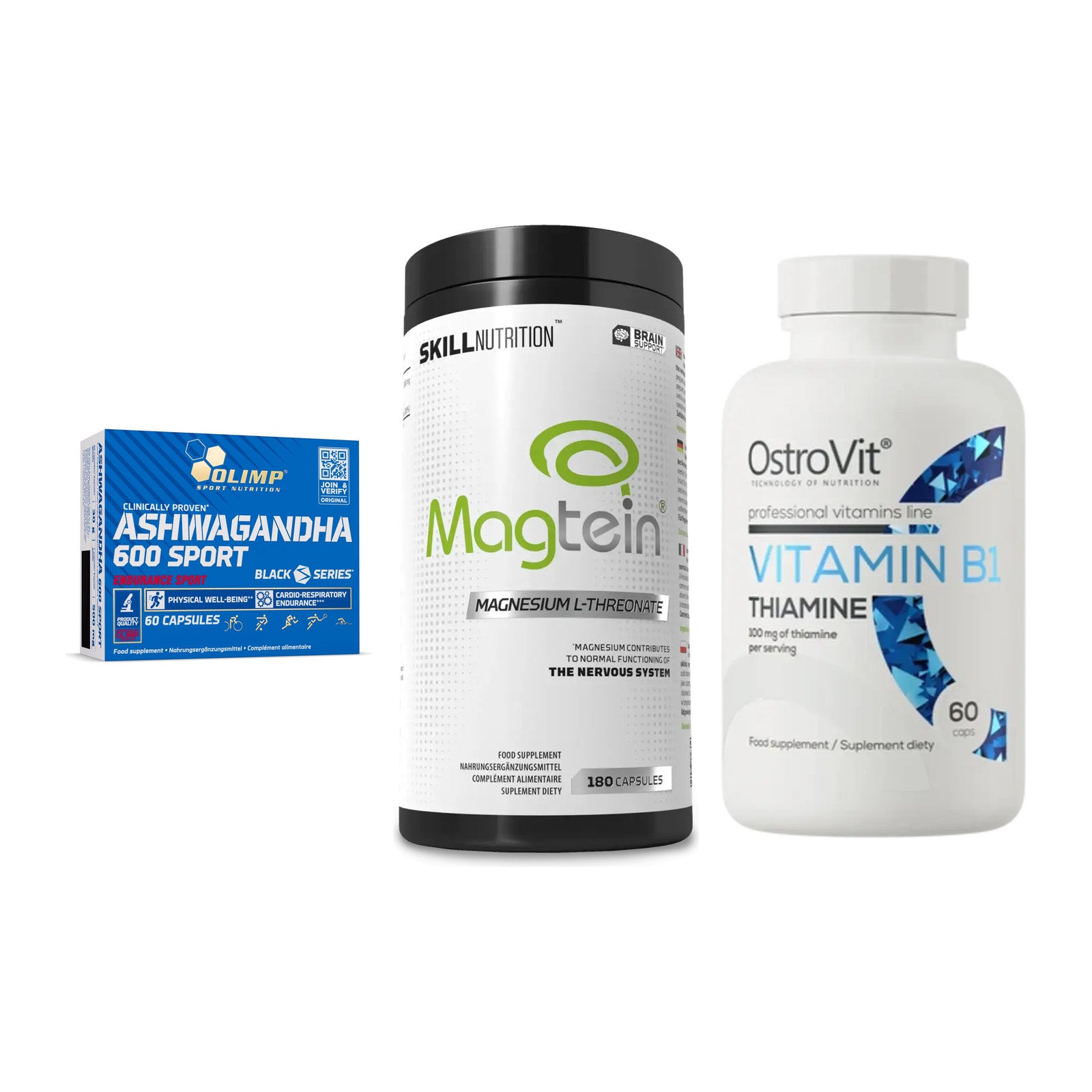 Stress & Balance: Olimp Ashwagand + Skill Nutrition + Ostrovit – alle enthaltenen Artikel