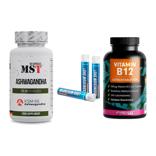 Stress & Balance: MST Ashwagandha + Body Attack + ProFuel Vitamin – alle enthaltenen Artikel