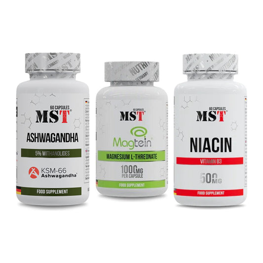 Stress & Balance: MST Ashwagandha + MST Magnesium + MST Niacin – alle enthaltenen Artikel