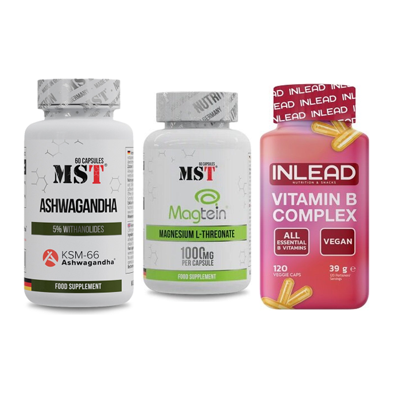 Stress & Balance: MST Ashwagandha + MST Magnesium + INLEAD Vitamin – alle enthaltenen Artikel