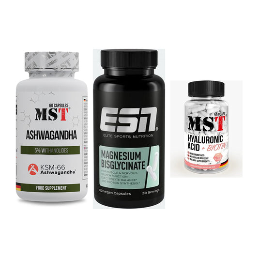 Stress & Balance: MST Ashwagandha + ESN Magnesium + MST Hyaluronic – alle enthaltenen Artikel
