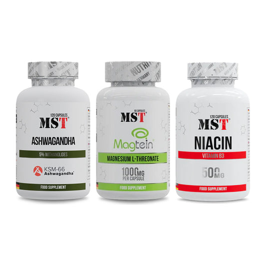 Stress & Balance: MST Ashwagandha + MST Magnesium + MST Niacin – alle enthaltenen Artikel