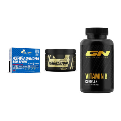 Stress & Balance: Olimp Ashwagand + Peak Magnesium + GN Vitamin – alle enthaltenen Artikel