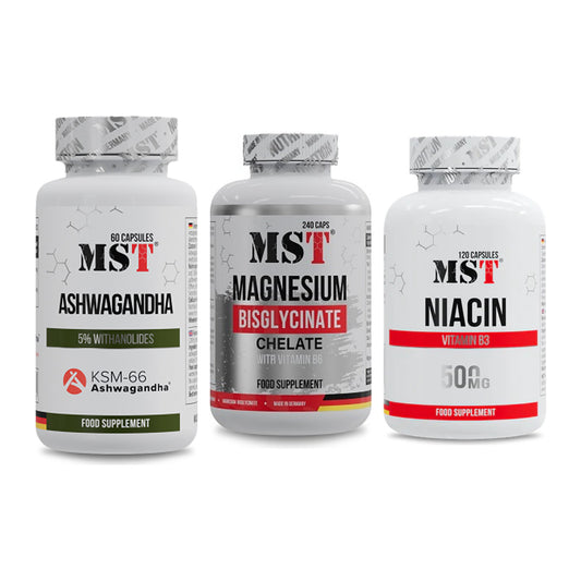 Stress & Balance: MST Ashwagandha + MST Magnesium + MST Niacin – alle enthaltenen Artikel