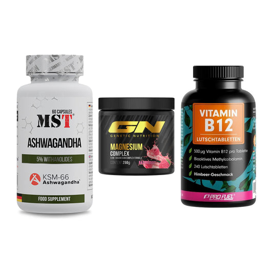 Stress & Balance: MST Ashwagandha + GN Magnesium + ProFuel Vitamin – alle enthaltenen Artikel