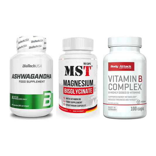 Stress & Balance: BioTech Ashwaga + MST Magnesium + Body Attack – alle enthaltenen Artikel