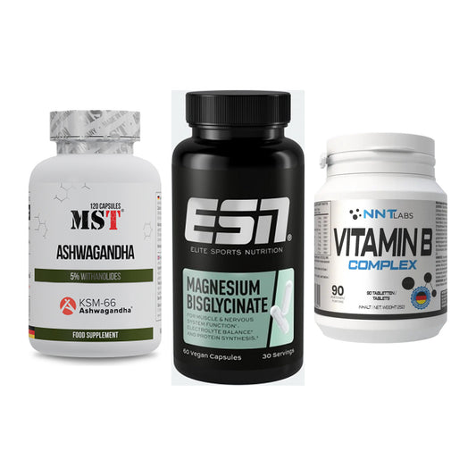 Stress & Balance: MST Ashwagandha + ESN Magnesium + NNT Vitamin B – alle enthaltenen Artikel