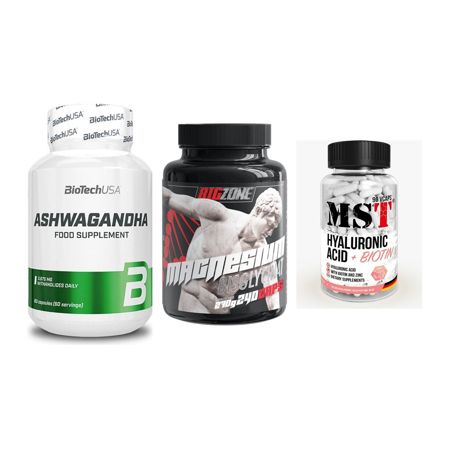 Stress & Balance: BioTech Ashwaga + Big Zone + MST Hyaluronic – alle enthaltenen Artikel