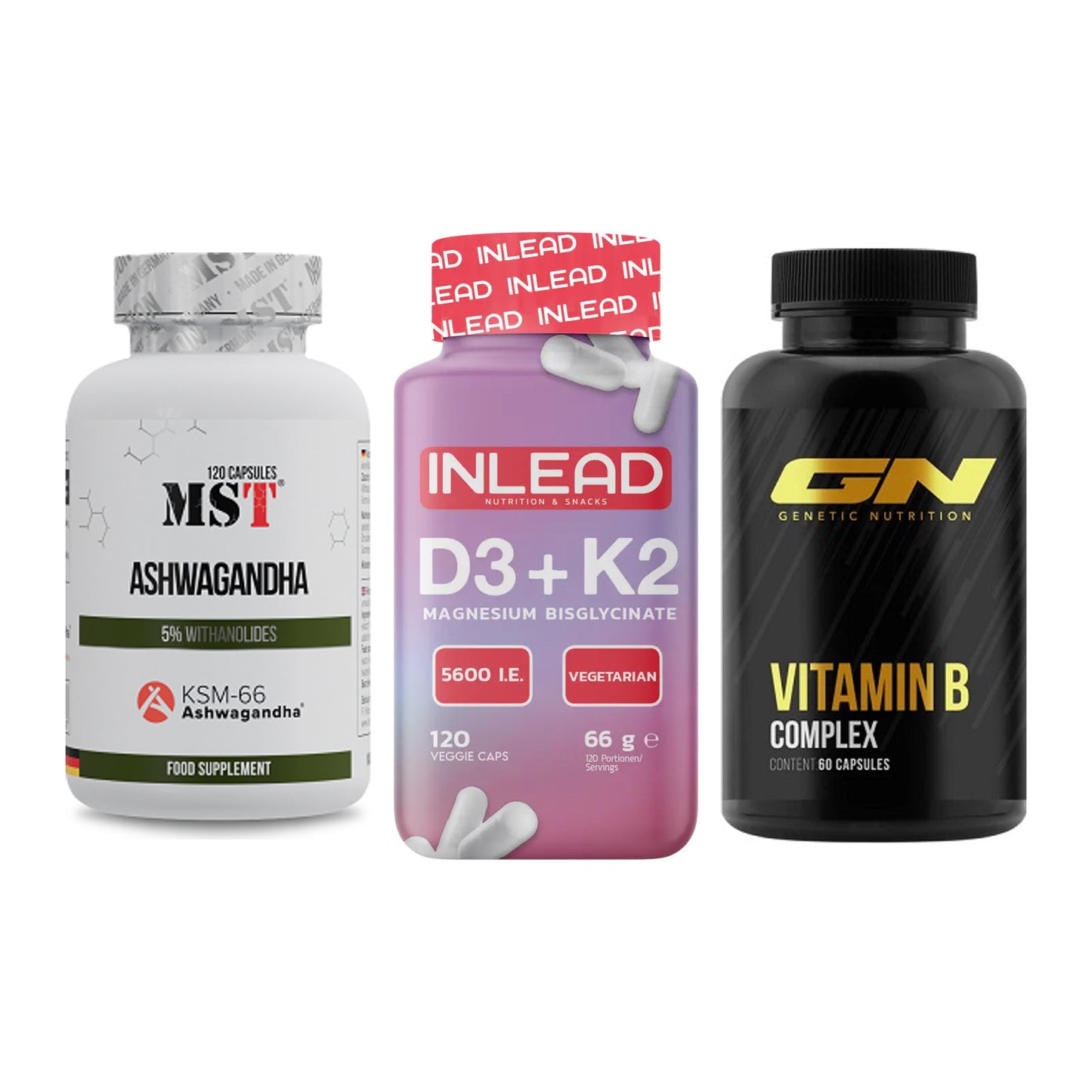 Stress & Balance: MST Ashwagandha + INLEAD Vitamin + GN Vitamin – alle enthaltenen Artikel