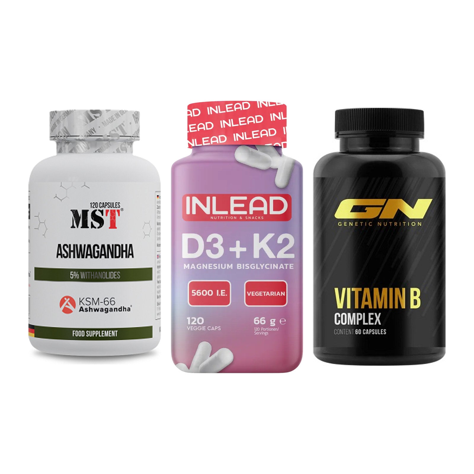 Stress & Balance: MST Ashwagandha + INLEAD Vitamin + GN Vitamin – alle enthaltenen Artikel