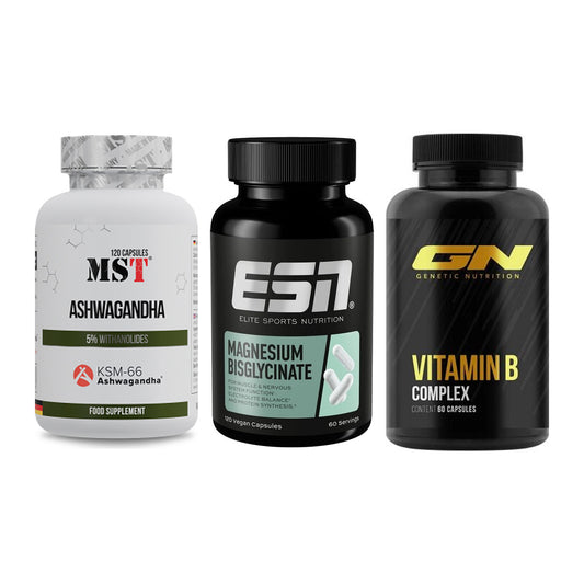 Stress & Balance: MST Ashwagandha + ESN Magnesium + GN Vitamin – alle enthaltenen Artikel