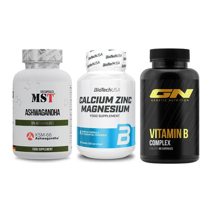 Stress & Balance: MST Ashwagandha + BioTech Calcium + GN Vitamin – alle enthaltenen Artikel