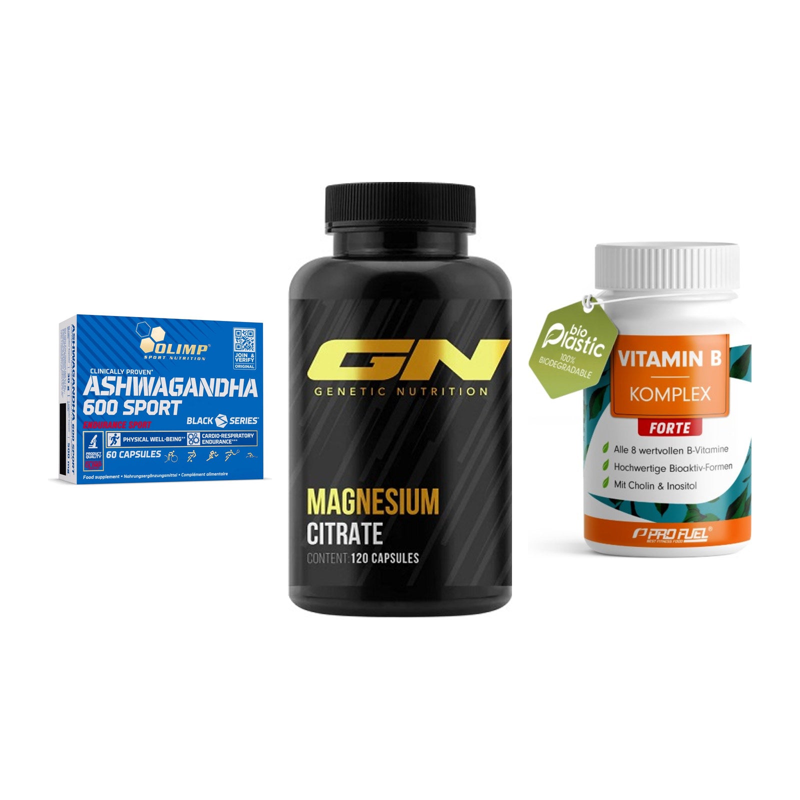 Stress & Balance: Olimp Ashwagand + GN Magnesium + ProFuel Vitamin – alle enthaltenen Artikel