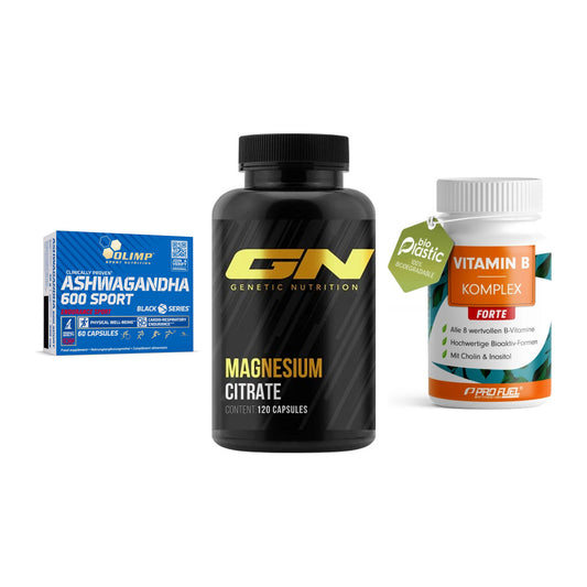 Stress & Balance: Olimp Ashwagand + GN Magnesium + ProFuel Vitamin – alle enthaltenen Artikel