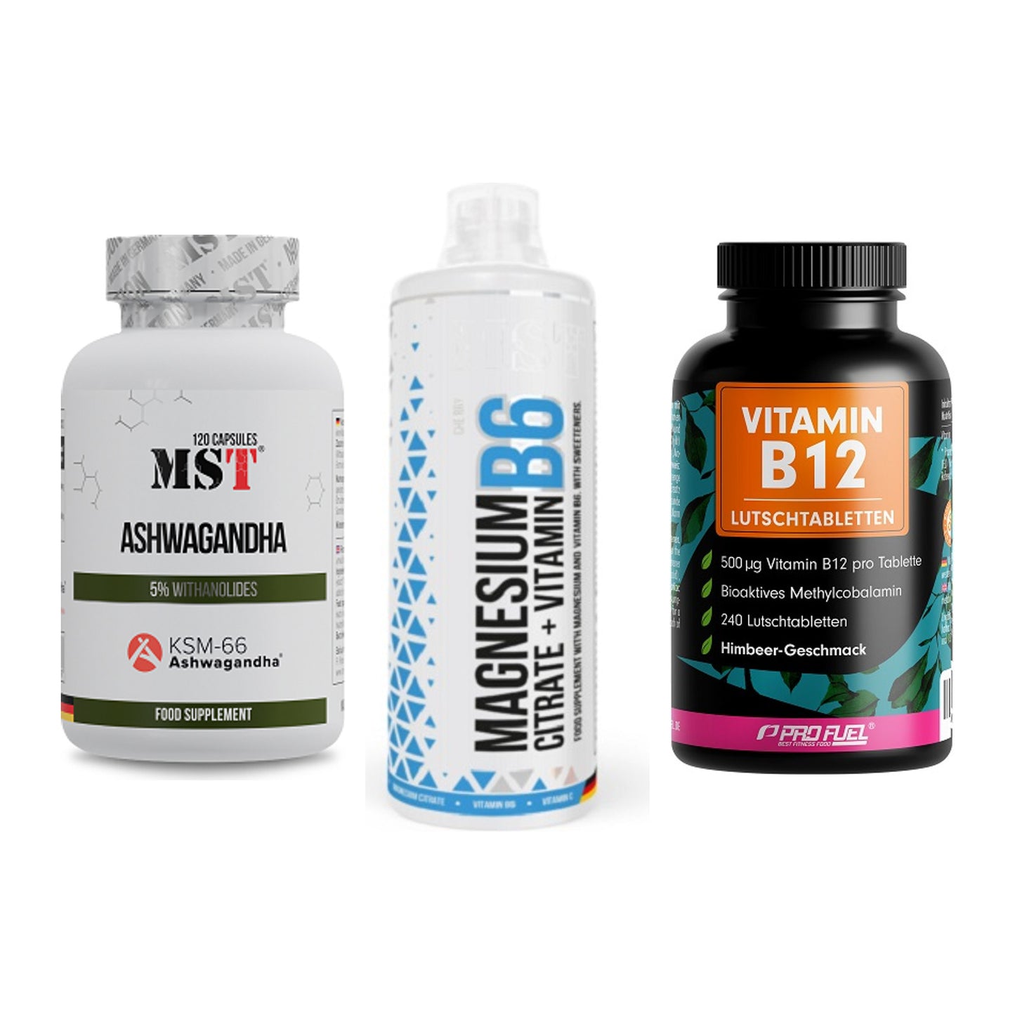 Stress & Balance: MST Ashwagandha + MST Magnesium + ProFuel Vitamin – alle enthaltenen Artikel
