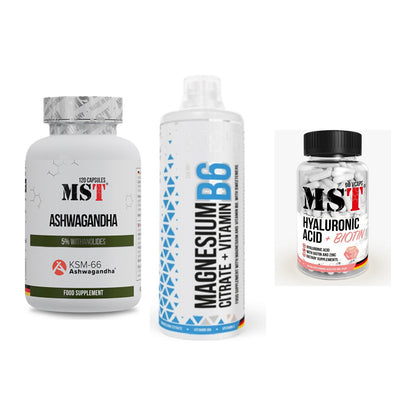 Stress & Balance: MST Ashwagandha + MST Magnesium + MST Hyaluronic – alle enthaltenen Artikel