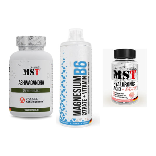 Stress & Balance: MST Ashwagandha + MST Magnesium + MST Hyaluronic – alle enthaltenen Artikel