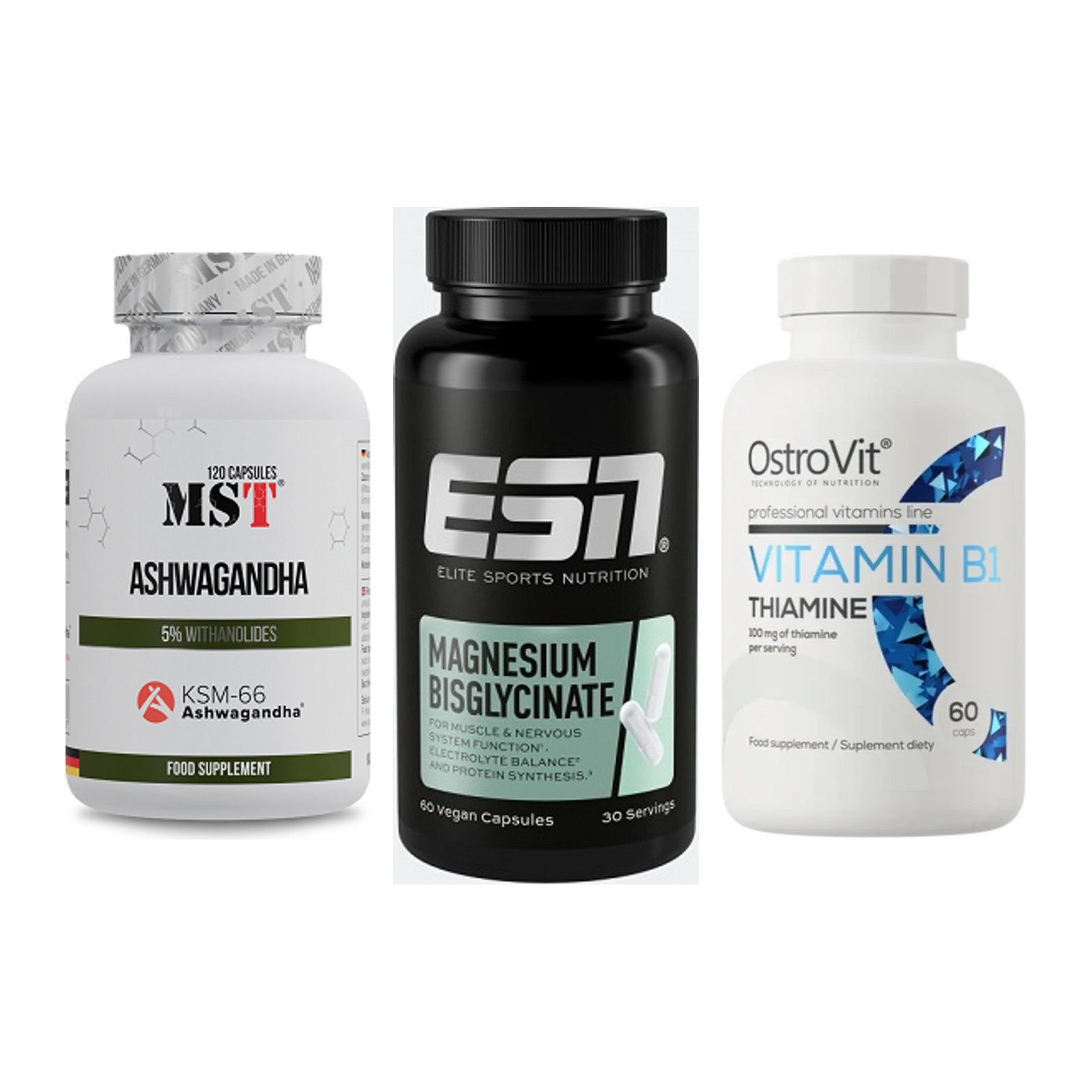 Stress & Balance: MST Ashwagandha + ESN Magnesium + Ostrovit – alle enthaltenen Artikel