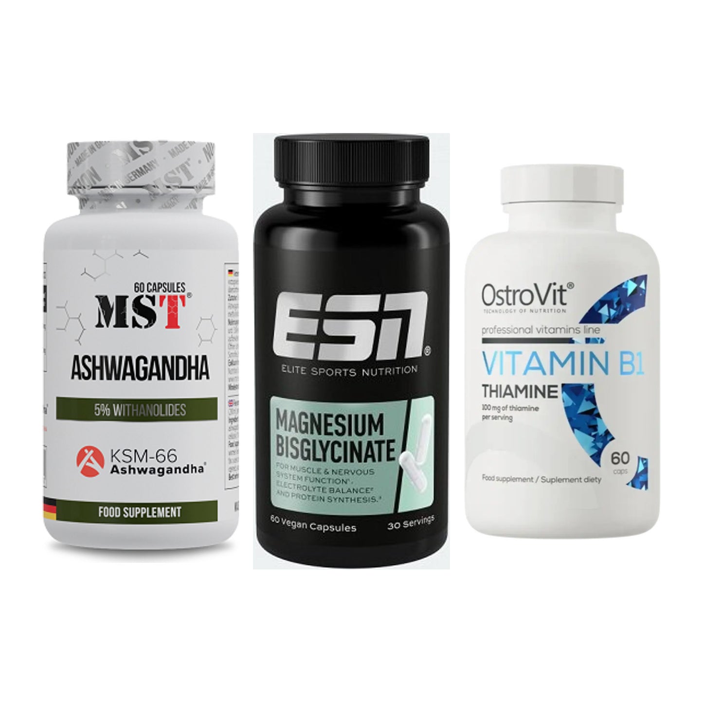 Stress & Balance: MST Ashwagandha + ESN Magnesium + Ostrovit – alle enthaltenen Artikel