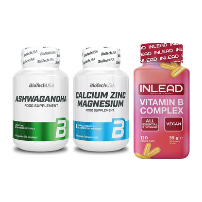 Stress & Balance: BioTech Ashwaga + BioTech Calcium + INLEAD Vitamin – alle enthaltenen Artikel