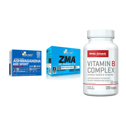 Stress & Balance: Olimp Ashwagand + Olimp ZMA + Body Attack – alle enthaltenen Artikel